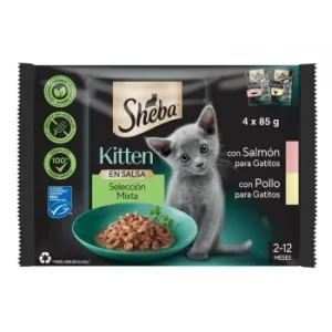 Comida Húmeda en Salsa Selección Mixta para Gatos Sheba Kitten 4x85 G.