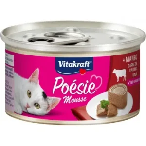 Comida Húmeda Mousse de Ternera para Gato Poésie Vitakraft 85 G.