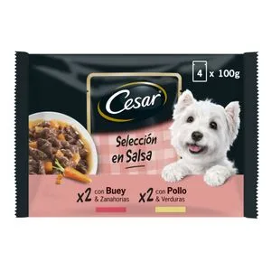 Comida Húmeda Perros con Salsa 4 X 100 Gr