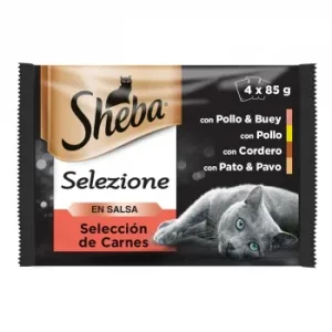 Comida Húmeda Selección de Carnes en Salsa para Gatos Sheba Selezione Pack de 4 Unidades de 85 G.