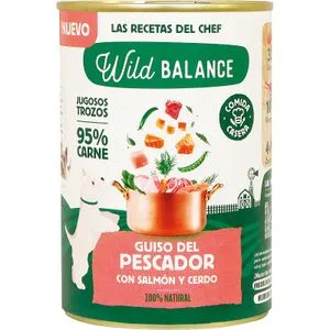 Comida Natural Perro Lata Guiso de Salmón y Cerdo 400 Gr