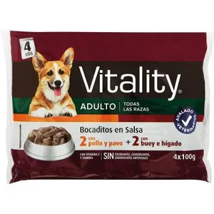 Comida Perros Salsa Buey/pollo 4 X 100 Gr