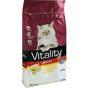 Comida Seca Gato Sénior Rico en Pollo y Verduras 1,5 Kg