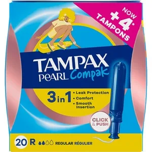 Compak Pearl Tampones con Aplicador Regular 3 en 1 Tampax