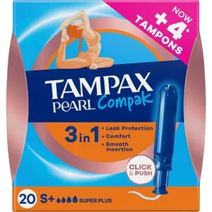 Compak Pearl Tampones con Aplicador Super Plus 3 en 1 Tampax