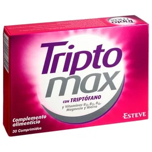 Triptomax Complemento Alimenticio a Base de Triptófano, Vitaminas (b3, B5, B6), Magnesio y Hierro 30 Uds.