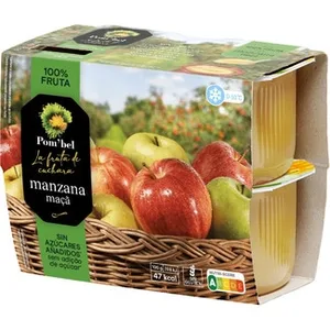 Compota de Manzana 100% Fruta sin Gluten Pack 4 Pom'bel