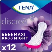 Compresa Incontinencia Maxi Noche Tena Discreet, Paquete 12 Uds