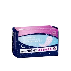 Compresa sin Alas de Incontinencia Deliplus Maxi Night 10 UD