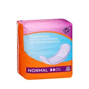 Compresa sin Alas de Incontinencia Deliplus Normal 24 UD