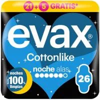 Compresas con Alas Evax Cottonlike, Paquete 21+5 Uds