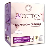 Compresas de Algodón con Alas Alcotton Normal