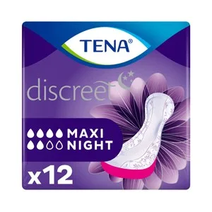 Tena Compresas Incontinencia Maxi Noche para Pérdidas Moderadas a Severas de Orina Tena Discreet 12 Uds.