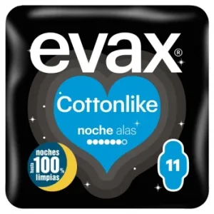 Compresas Noche con Alas Cottonlike Evax 11 Ud.