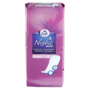 Compresas Noche Maxi Soft Carrefour 10 Ud.