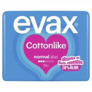Compresas Normal con Alas Cottonlike Evax 19 Ud.