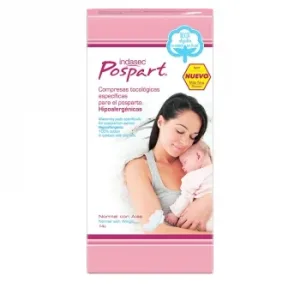 Compresas Normal con Alas Posparto Indasec Postpart 14 Ud.