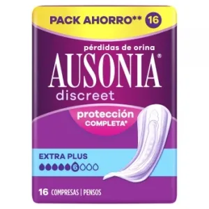 Compresas para Incontinencia de Orina Extra Seguridad Maxi Discreet Ausonia 16 Ud.