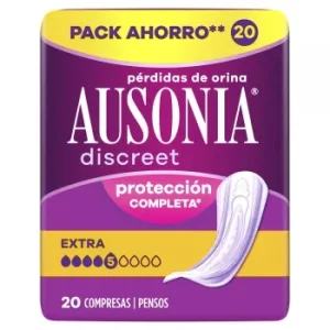 Compresas para Incontinencia de Orina Protección Completa Extra Discreet Ausonia 20 Ud.