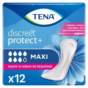 Compresas para Incontinencia Maxi Discreet Protect+ Tena 12 Ud.