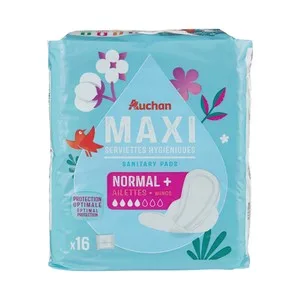 Producto Alcampo Compresas Regular Maxi con Alas, en Bolsitas Individuales 16 Uds.