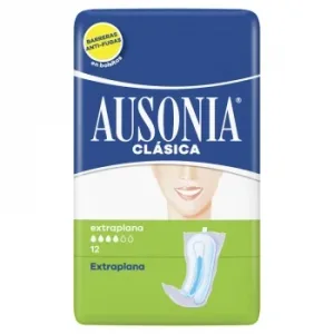 Compresas sin Alas Extraplana Clásica Ausonia 12 Ud.
