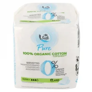 Compresas Ultra Finas Super con Alas Ecológicas Pure Soft Carrefour 10 Ud.