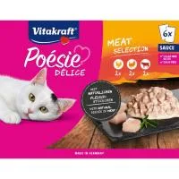 Alimento con Pollo-ternera-pavo para Gato Poésie, Pack 6x85 G