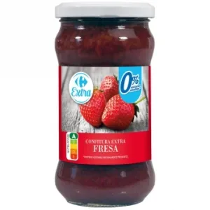 Confitura de Fresa Carrefour Extra sin Azúcar Añadido 300 G.