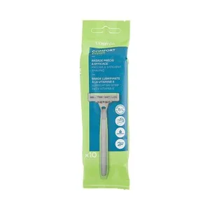 Cosmia Confort Pivot Maquinilla de Afeitar Desechable con Cabezal Pivotante de Doble Hoja 10 Uds.