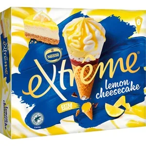 Cono de Helado Sabor Tarta de Queso de Limón 6 Unidades Extreme