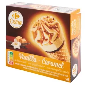 Cono de Vainilla Caramelo Salado Carrefour Extra 6 Uds.