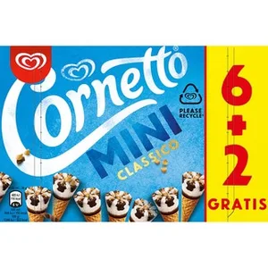 Conos de Helado Classico 6 Unidades + 2 Unidades Gratis  Cornetto 480 ML