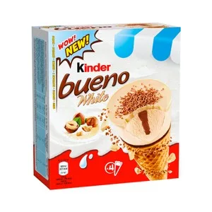 Kinder Conos de Helado de Avellana con Disco de Virutas de Chocolate Blanco y Avellanas 4 X 90 Ml. 360 ML