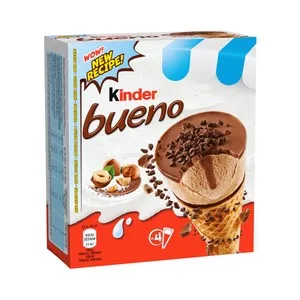 Kinder Conos de Helado de Avellana con Disco de Virutas de Chocolate y Avellanas 4 X 90 Ml. 360 ML