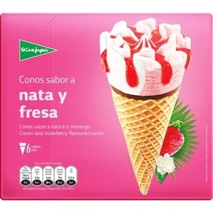Conos de Helado Sabor a Nata y Fresa 6 Unidades el Corte Ingles