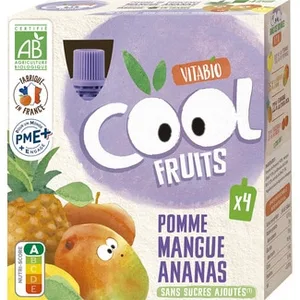 Cool Fruits Manzana, Mango y Piña sin Azúcares Añadidos Pack 4 Vitabio
