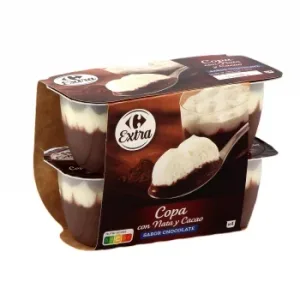 Copa de Chocolate con Nata Carrefour Extra Pack de 4 Unidades de 115 G.