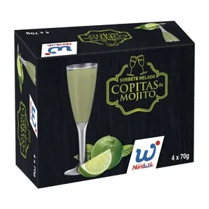 Nordwik Copitas de Sorbete de Helado de Mojito 4 X 70 G. 280 G