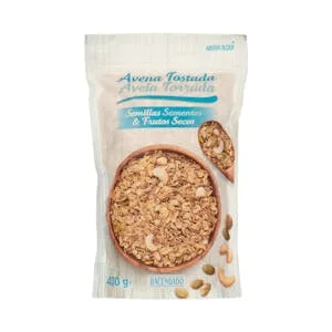 Copos Avena Tostada Hacendado con Semillas y Frutos Secos 0.4 KG