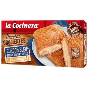 LA Cocinera Cordon Bleu (cerdo, Jamón y Queso) Recetas Crujientes 376 G. 360 G