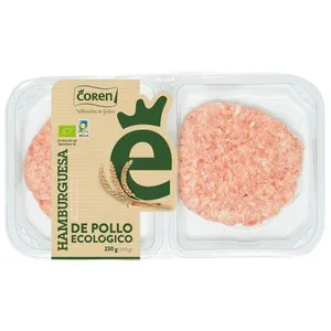 Coren Bandeja con Hamburguesa de Pollo de Procendencia Ecológica 2 X 115 G. 230 G