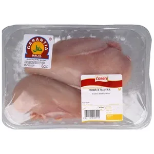 Coren Pechugas de Pollo Limpias y con Garantía de Sacrifico Halal Bandeja 450 G