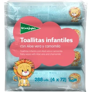 Toallitas Infantiles con Aloe Vera y Camomila Pack 4  el Corte Ingles 72 Unidades