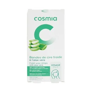 Cosmia Bandas Depilatorias Faciales con Aloe Vera, Especial Pieles Sensibles 20 Uds.