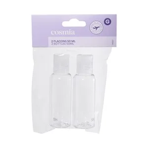 Cosmia Botellas Vacias para Guardar Líquidos, Especial Avión 2 X 50 Ml. 2 UD