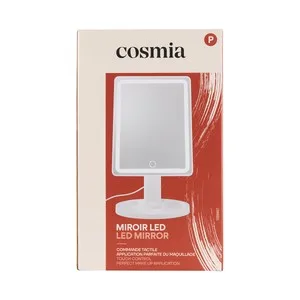 Cosmia Espejo Cuadrado (16,5 X 21 Cm) Inclinable con Luz Led, Ideal para Maquillarse.
