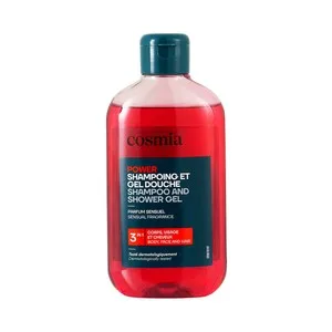 Cosmia Power Gel y Champú 3 en 1 (cuerpo, Cara y Cabello), con Perfume Sensual 250 Ml.