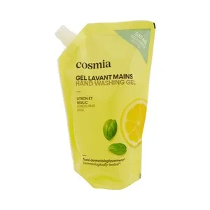 Cosmia Recambio de Jabón (gel) de Manos Líquido, con Aroma a Limón y Albahaca 500 Ml.