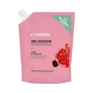 Cosmia Recarga de Gel para Baño o Ducha con Perfume a Mora y Granada 1 L. 1000 ML